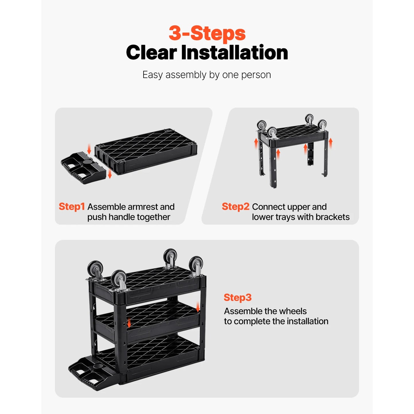 2 or 3 Shelf Utility Service Cart