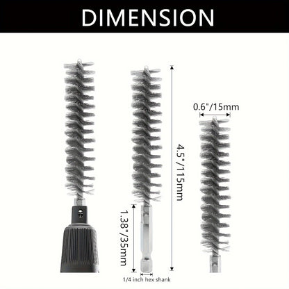 5 Pieces Hexagonal Shank Stainless Steel Wire Brush