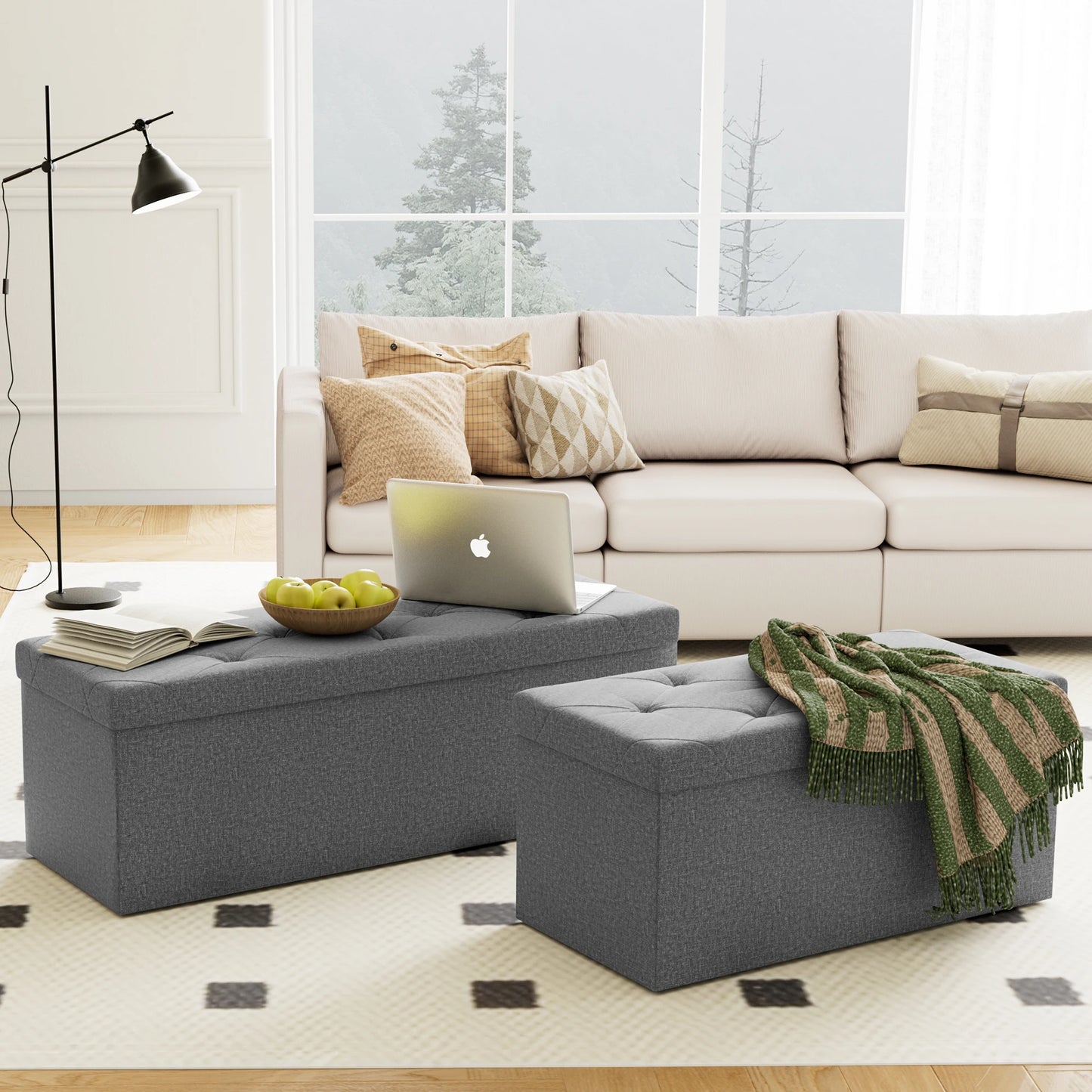 Living Room Hidden Storage Footstool