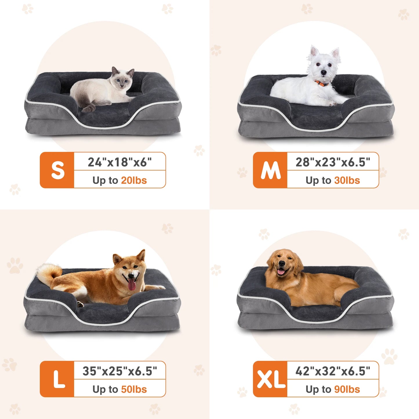 Orthopedic Dog Bed w/ Washable Cover