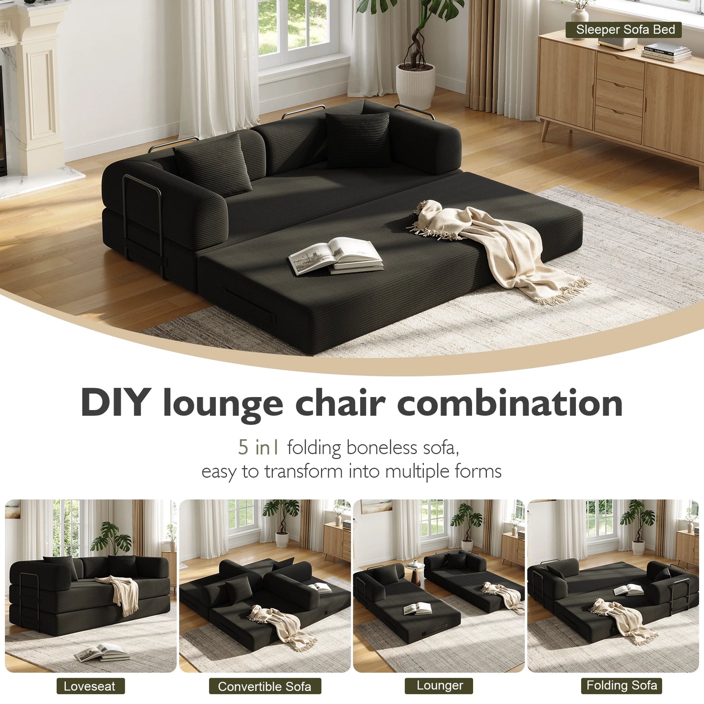 5-in-1 DIY Combination Modular Sofa Bed