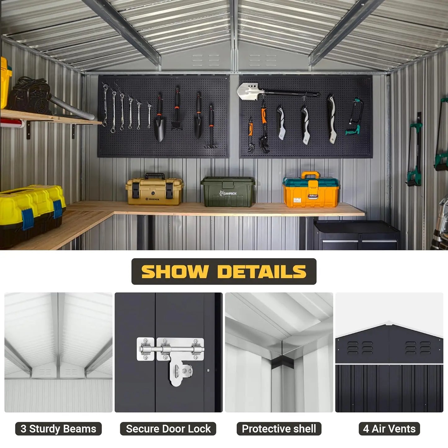 8x12FT Outdoor Metal Storage Shed