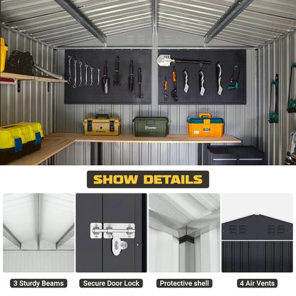 8x12FT Outdoor Metal Storage Shed