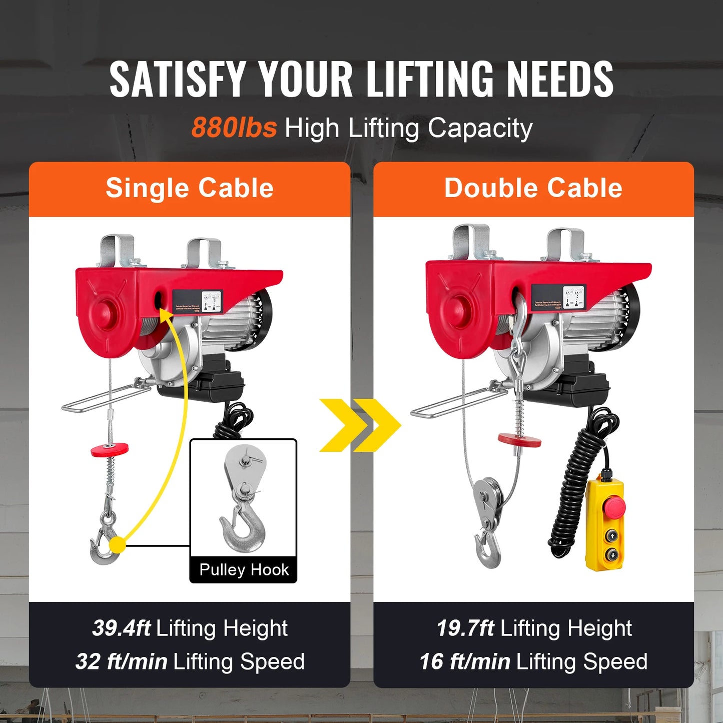 200-800kg Electric Hoist with Remote Control