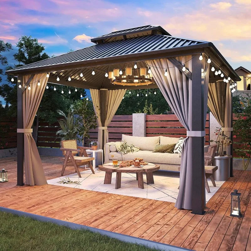 10'x12' Gazebo, Aluminum Frame with Galvanized Steel Roof