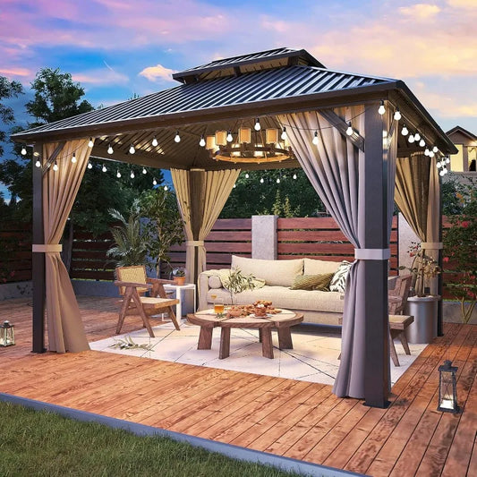 10'x12' Gazebo, Aluminum Frame with Galvanized Steel Roof
