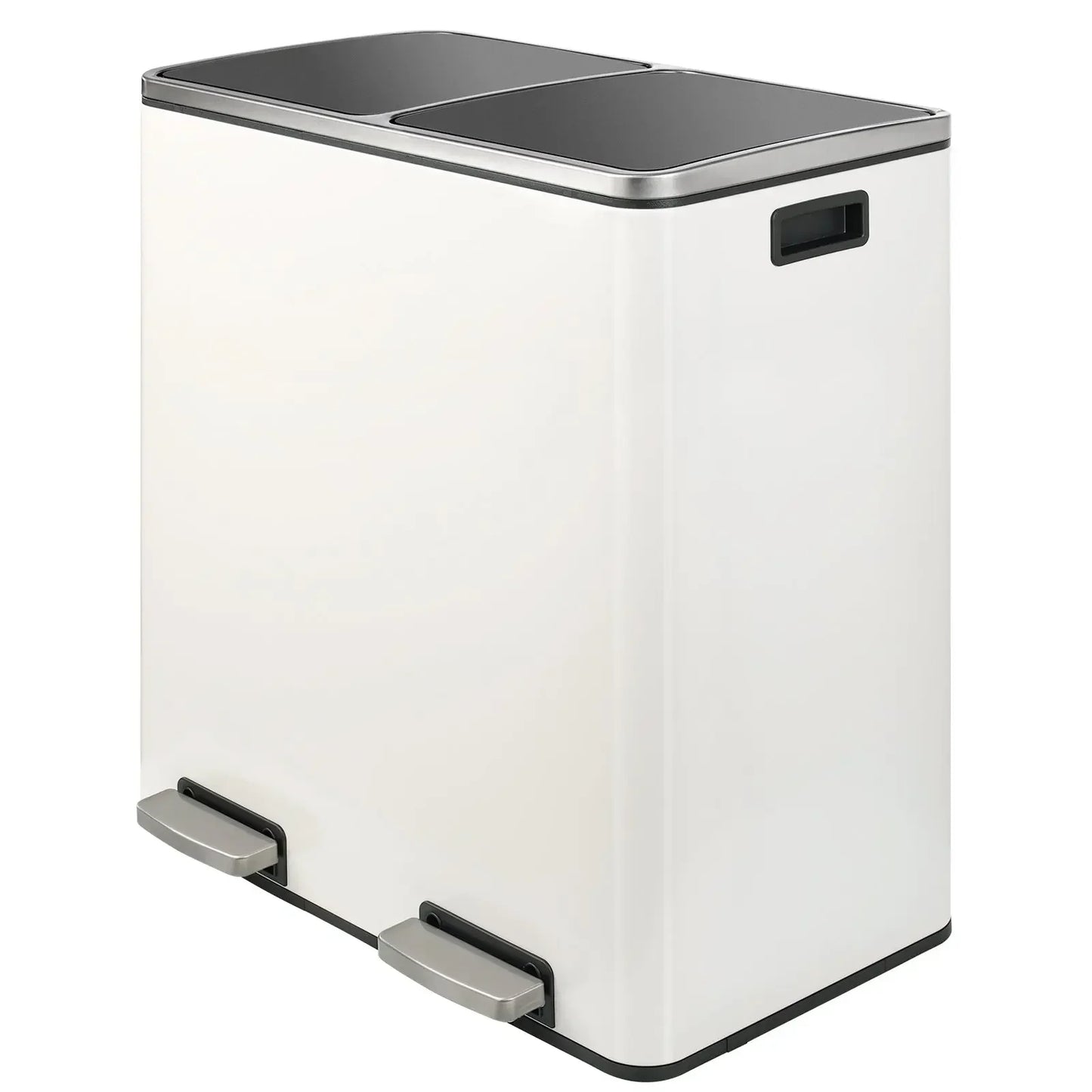 Dual Compartment Stainless Steel Recycling and Trash Can
