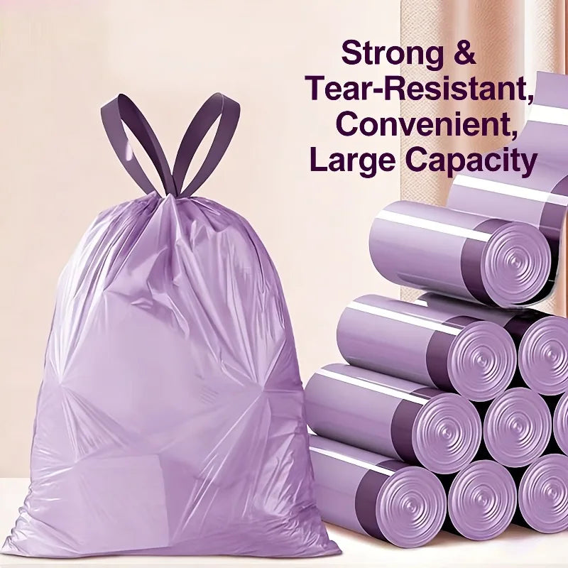 100PCS Purple Drawstring Trash Bags, for Household Use