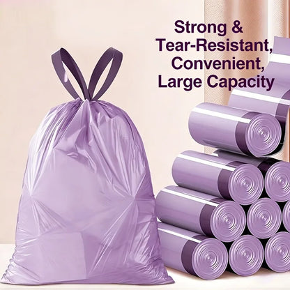 100PCS Purple Drawstring Trash Bags, for Household Use