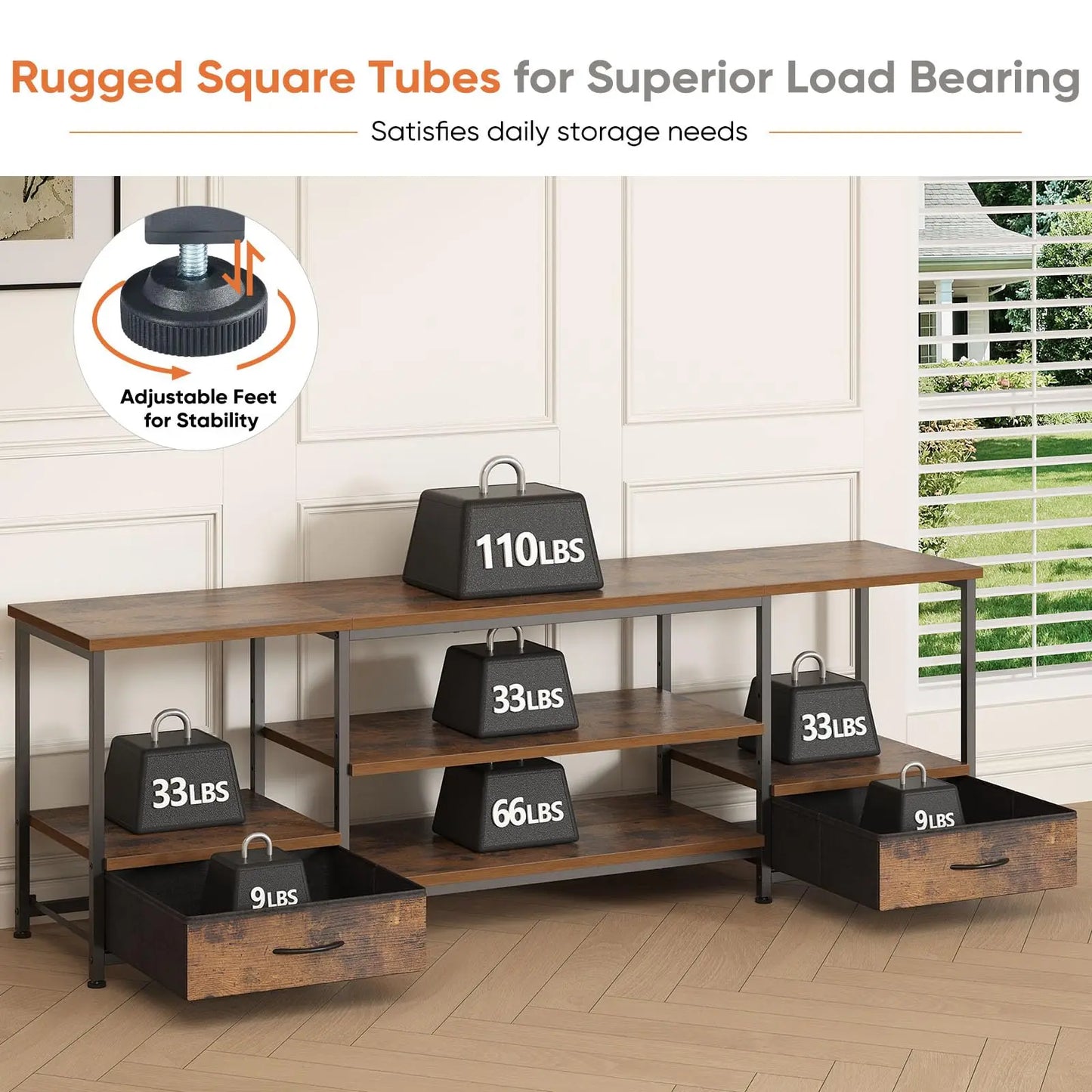 Wooden TV Stand For Up To 75 Inch TV