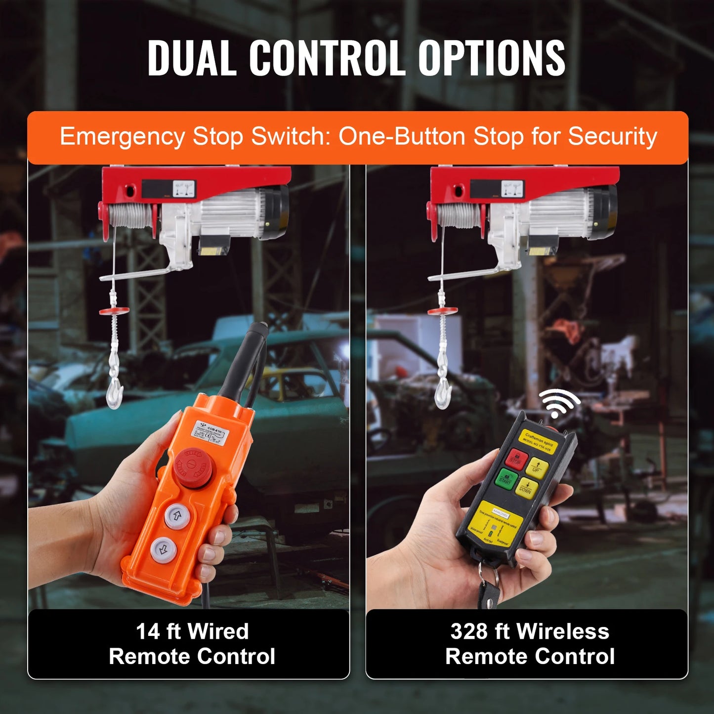 Electric Hoist Single/Double Slings with Wireless/Wired Control