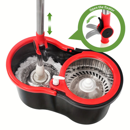 Heavy Duty Spin Mop/Bucket Set w/3 Mop Heads