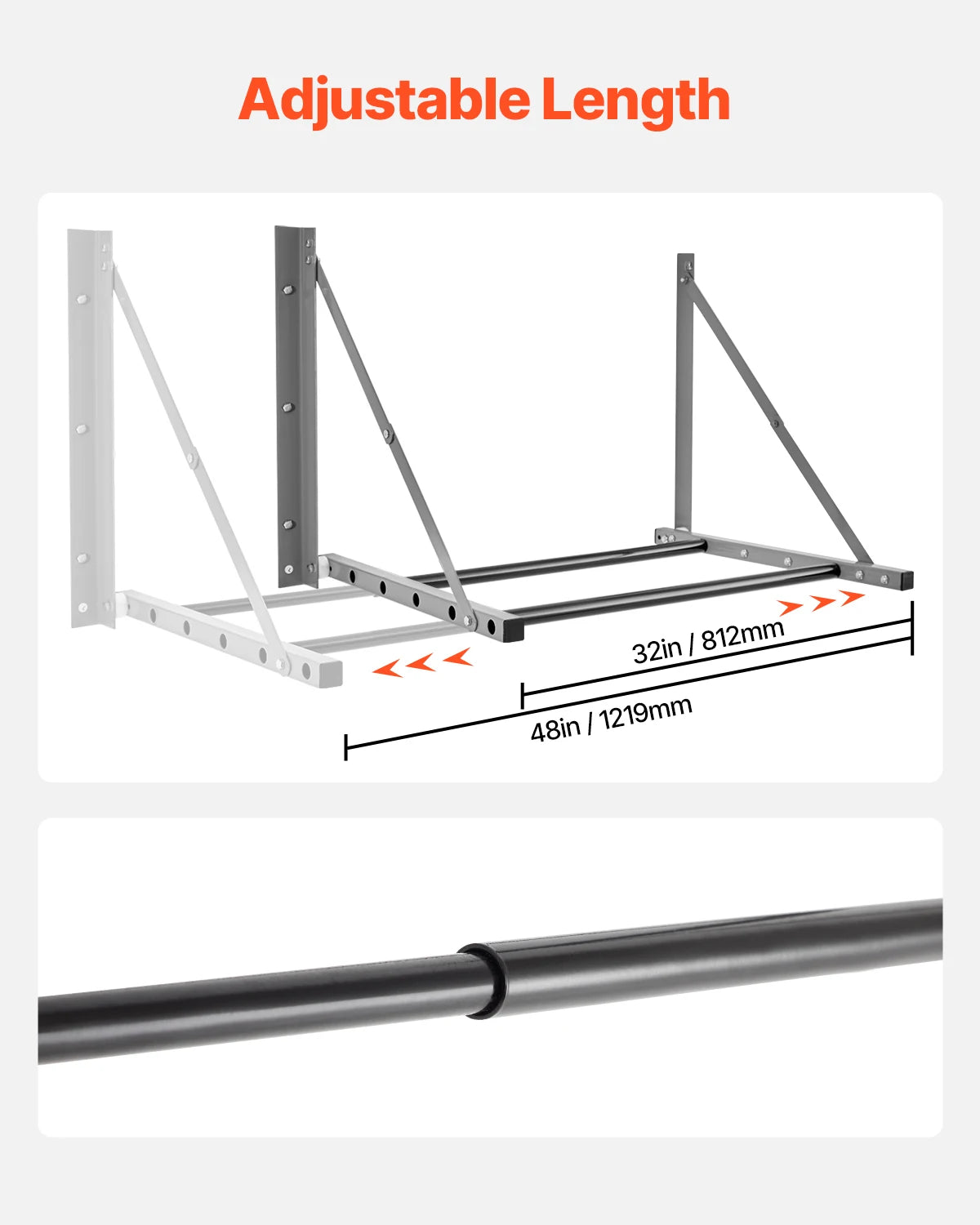 Wall Mounted Folding Tire Rack, 32" - 48" Adjustable