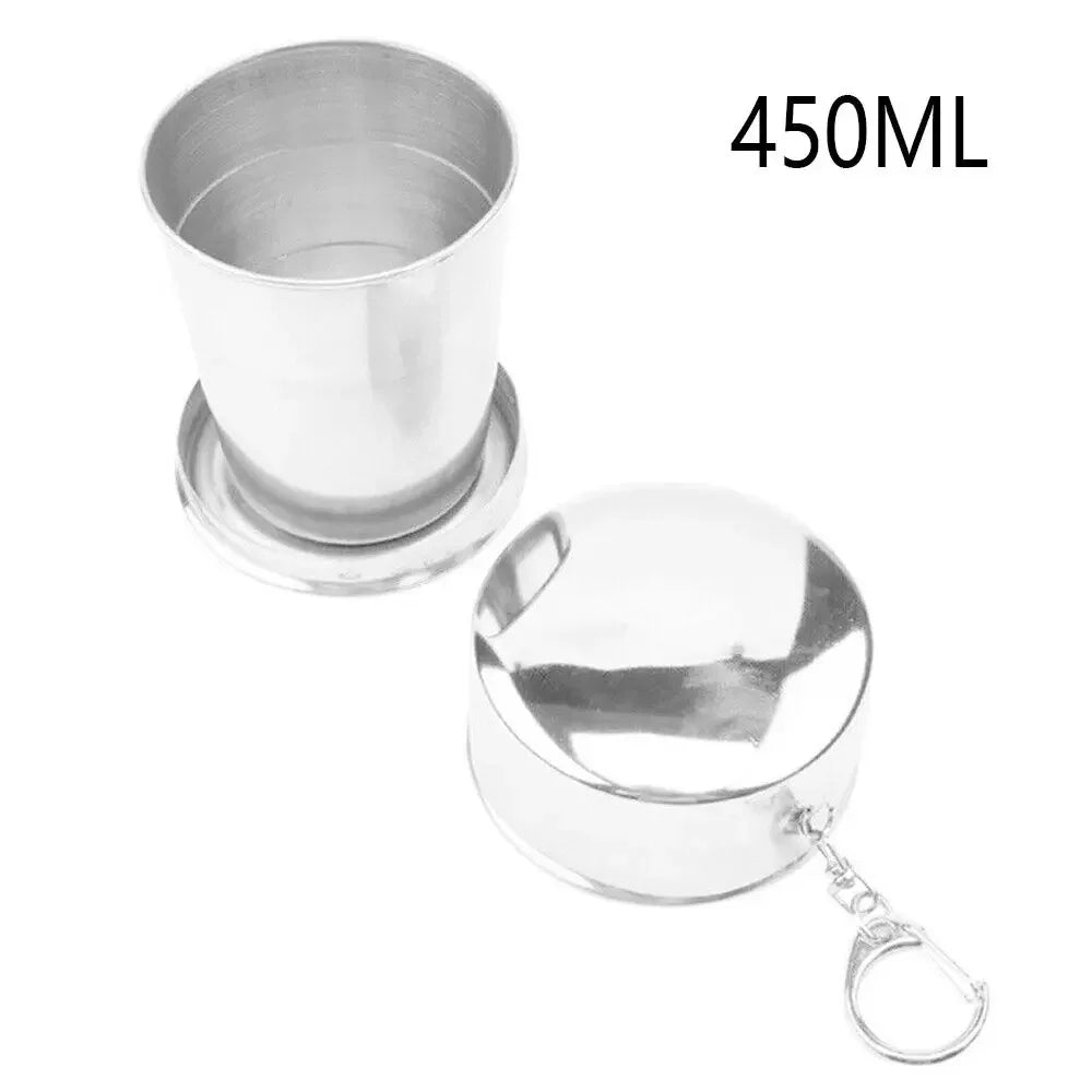 1PC 75/150/250/450ML Stainless Steel Outdoor Telescopic Collapsible Mug