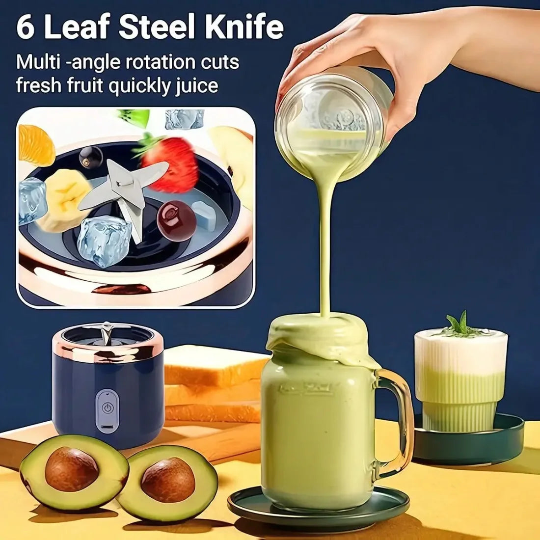 450ml Portable Smoothie Maker with Ice Crusher