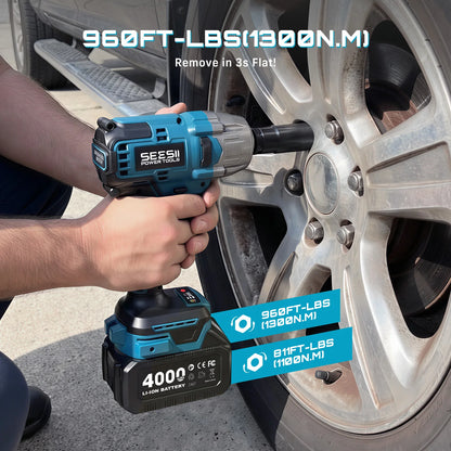 1/2" Cordless Impact Wrench w/Brushless Motor & 2 Batteries