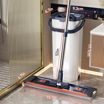Floor Washing Mop. Mop Bucket Separates Clean and Dirty Water