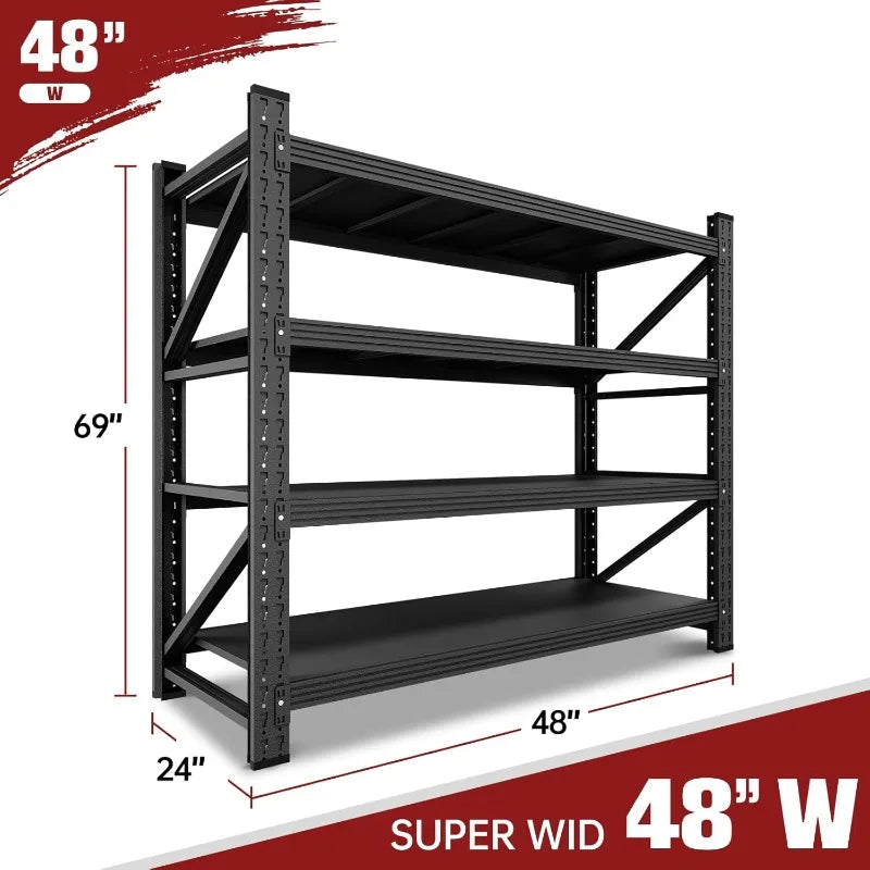Storage w/4 Shelves, 48" Wide, 3K LB Capacity