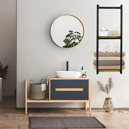 2-layer carbon steel wall-mounted towel rack,