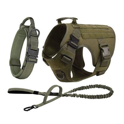 Tactical Dog Harness, Collar, and Leash