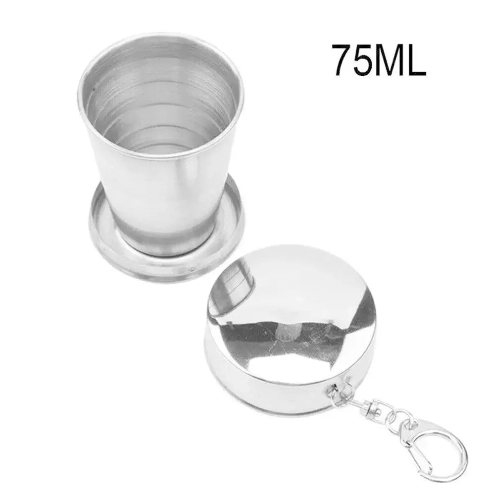 1PC 75/150/250/450ML Stainless Steel Outdoor Telescopic Collapsible Mug