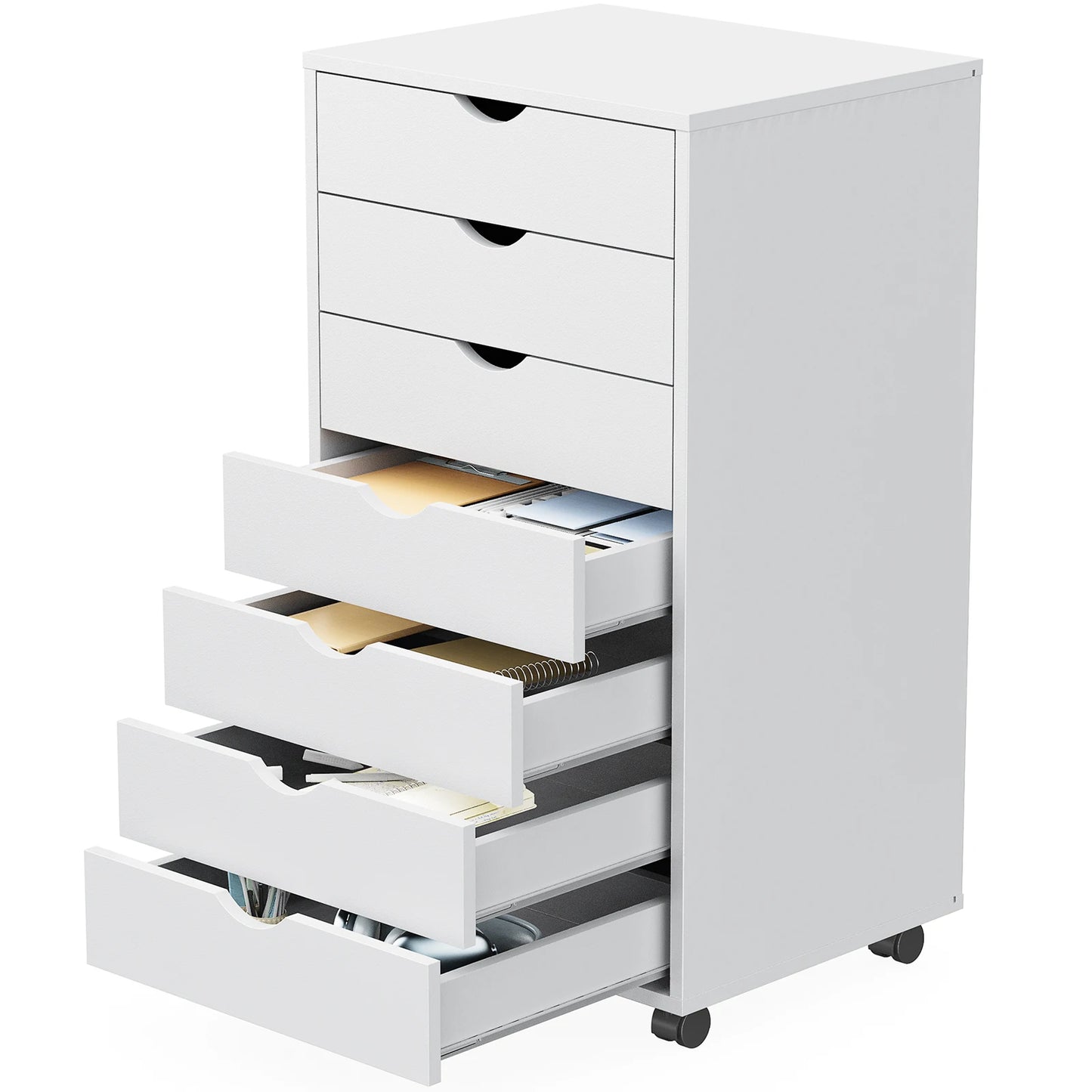 7 Drawer Nightstand Storage Cabinet w/ Wheels