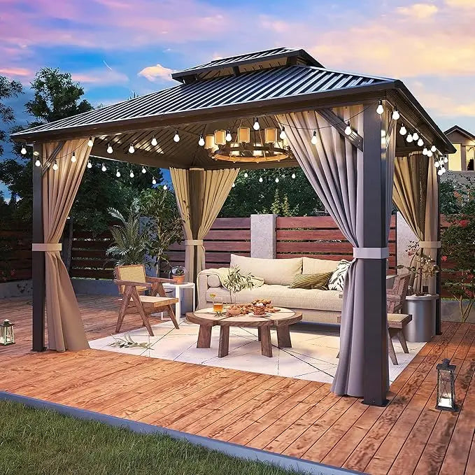 10'x12' Gazebo, Aluminum Frame with Galvanized Steel Roof