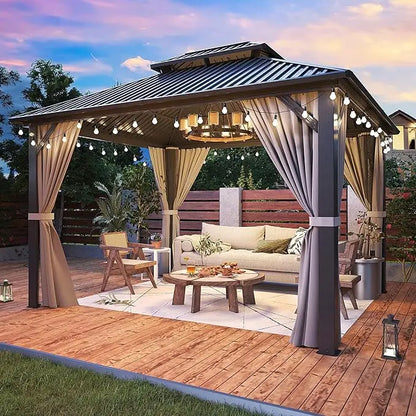 10'x12' Gazebo, Aluminum Frame with Galvanized Steel Roof