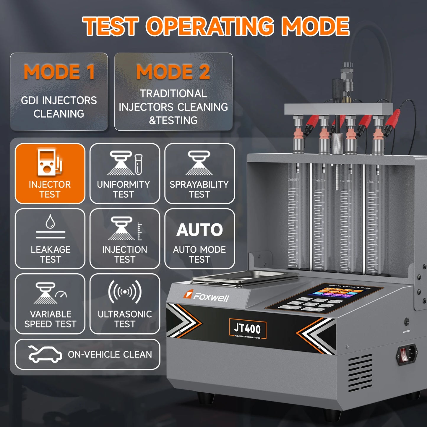 4 Cylinder Ultrasonic Fuel Injector Cleaner GDI EFI