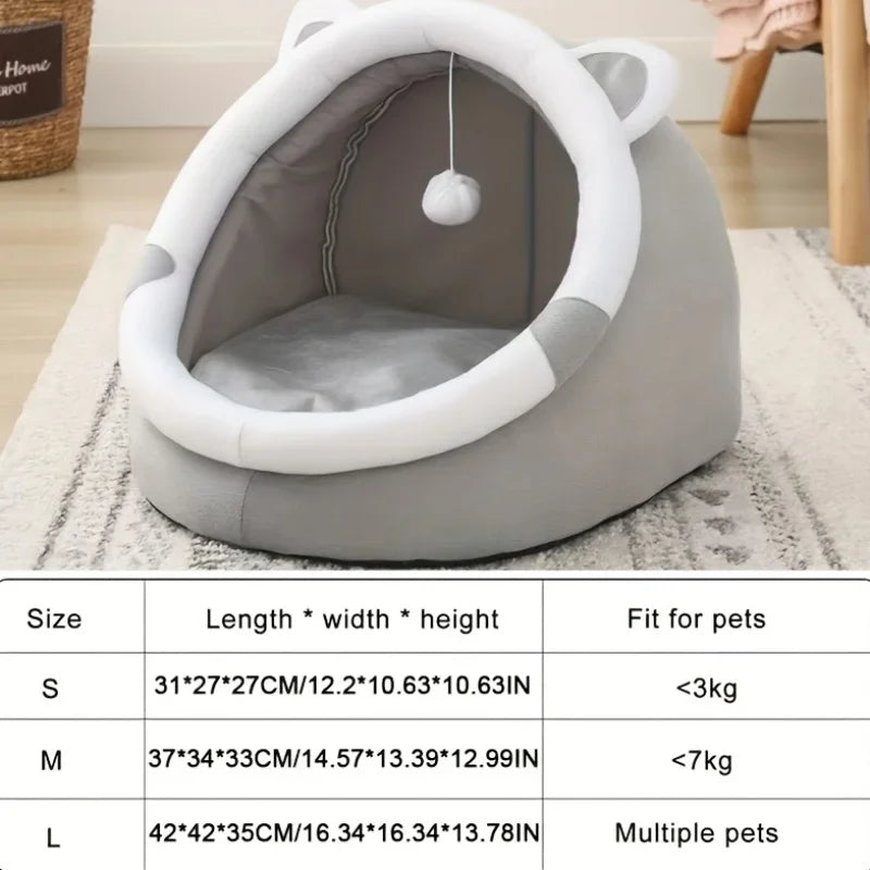 Modern Style Plush Cat Cave, with Removable Pad