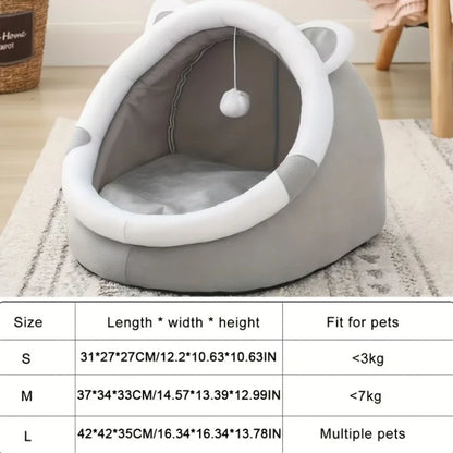 Modern Style Plush Cat Cave, with Removable Pad