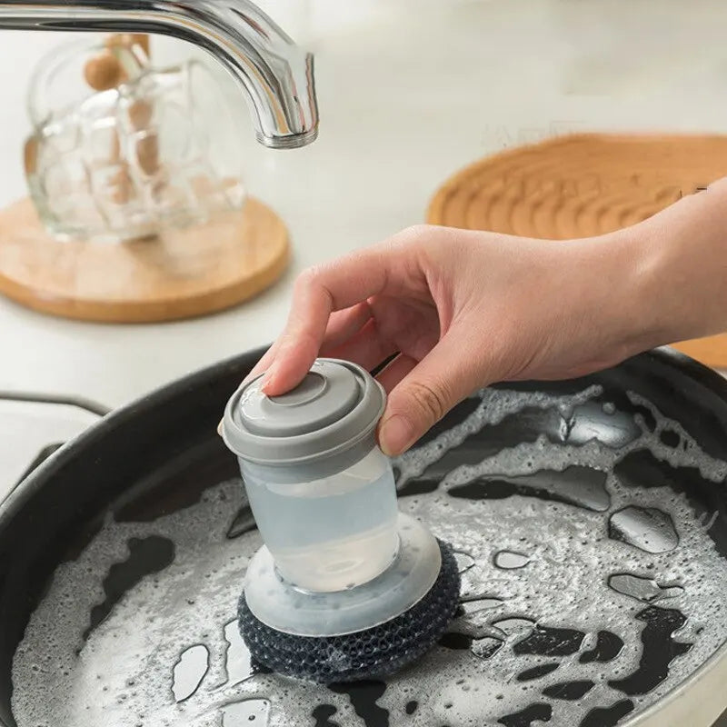 1pc Portable Kitchen Soap Dispensing Brush