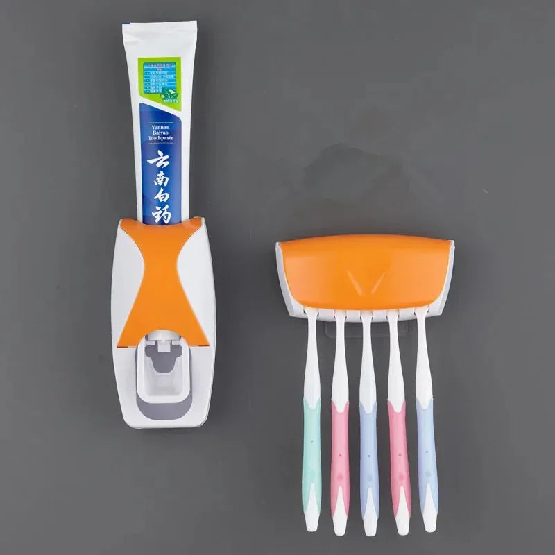 Toothbrush Holder w/Automatic Toothpaste Dispenser