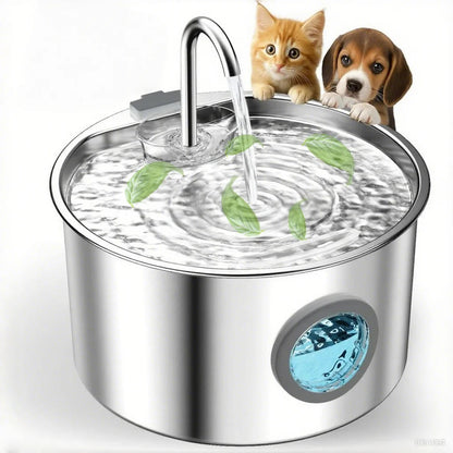 Stainless Steel Water Fountain for Dogs & Cats