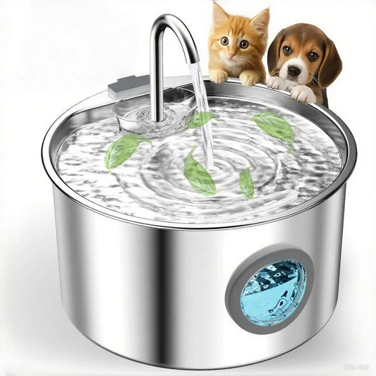 Stainless Steel Water Fountain for Dogs & Cats
