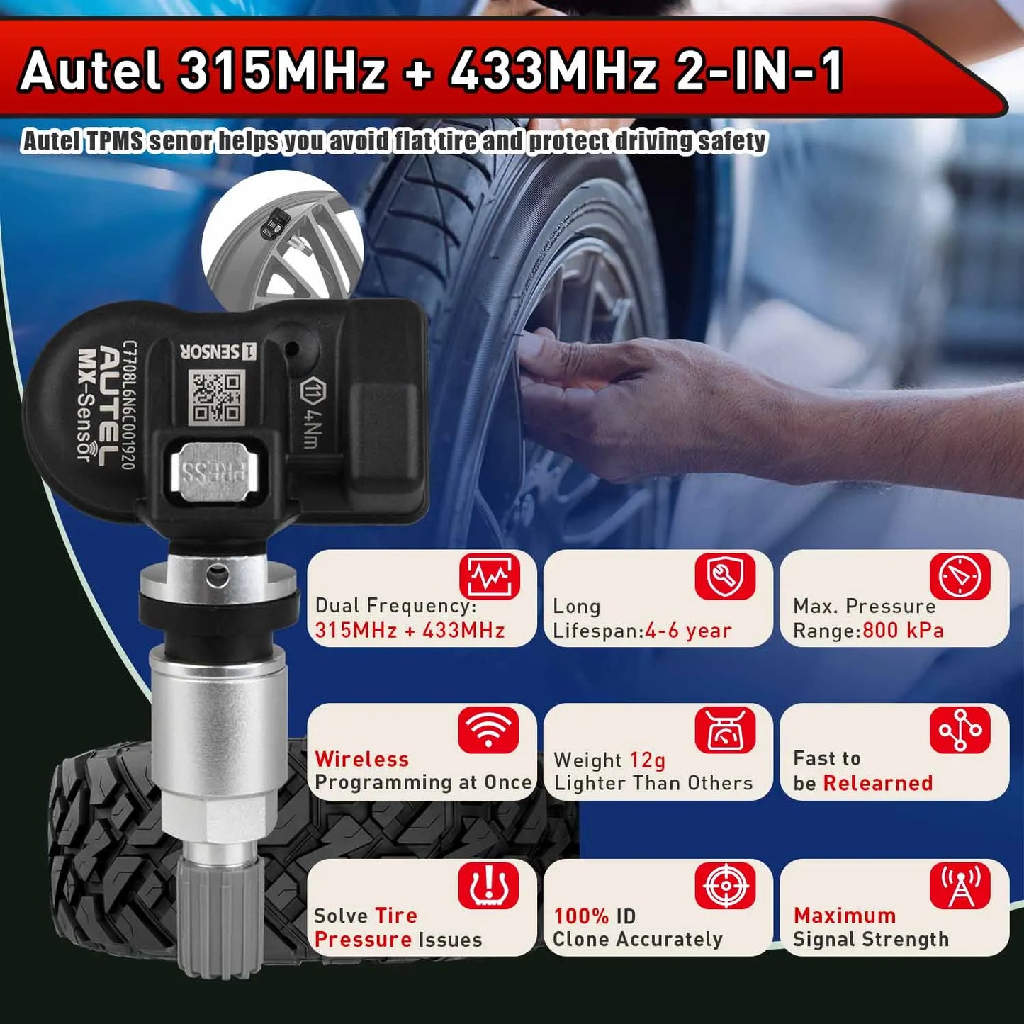 Autel TPMS Cloneable Programming Sensors For TS501 TS508