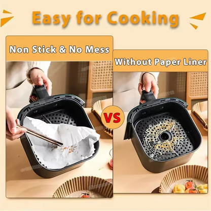 50/100Pcs Non-Stick Air Fryer Disposable Paper Inserts