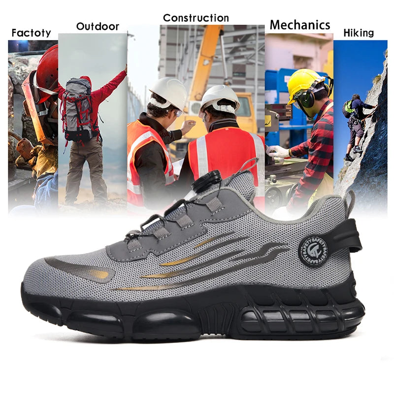 Steel Toe Outdoor Work Shoes. Shock Absorption Running Shoes