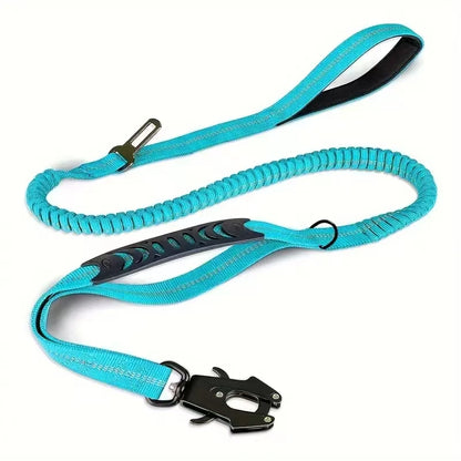 Reflective Large Dog Shock Absorbing Leash with Car Seatbelt