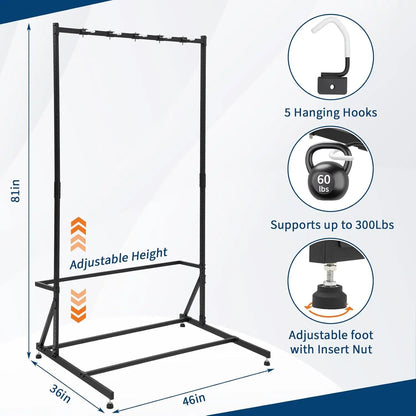 Freestanding 5 Bike Storage Rack. w/Adjustable Height