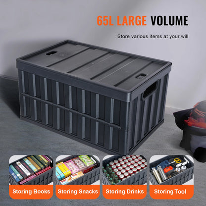 Set of 3  Collapsible Storage Bins, Stackable w/Lids