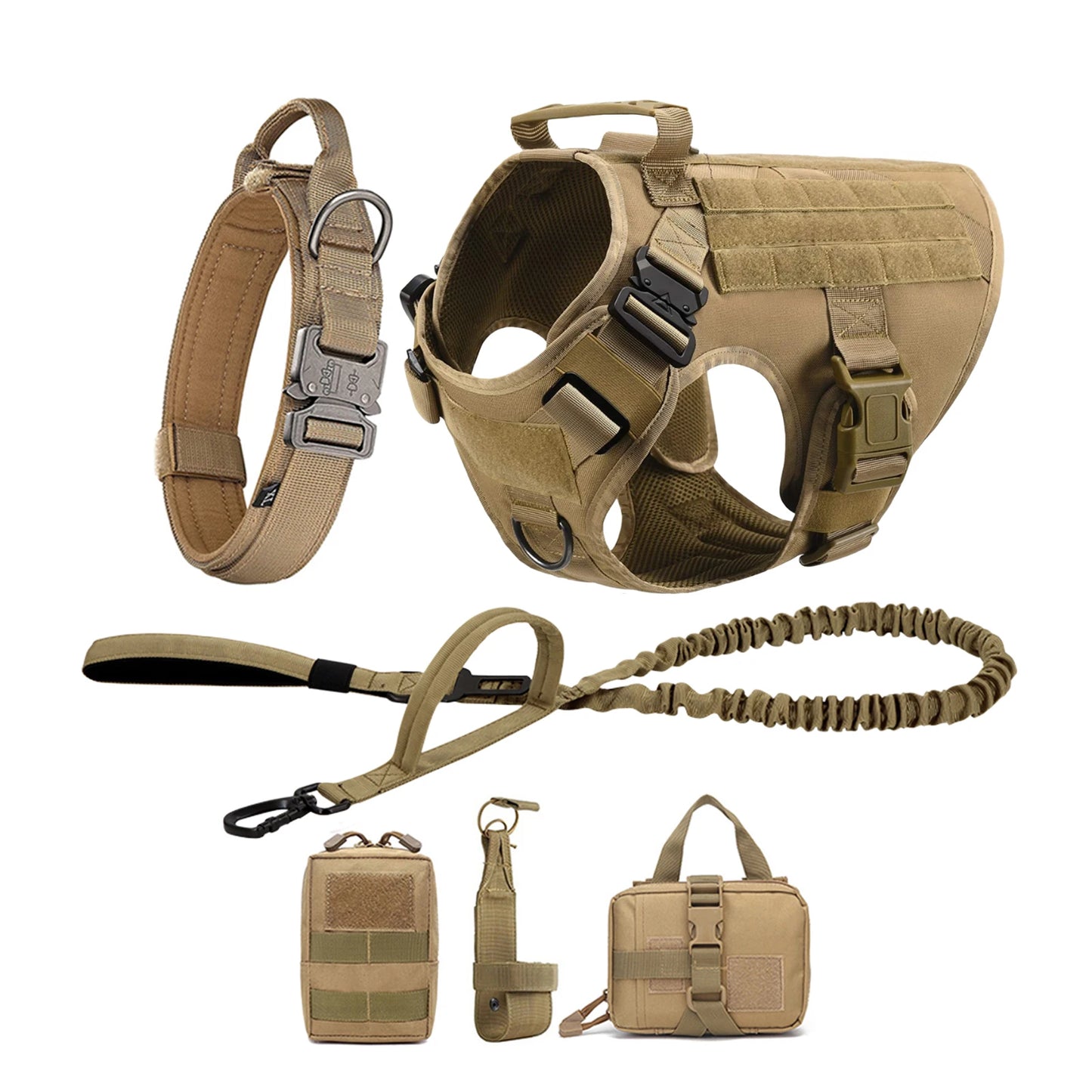 Tactical Dog Harness, Collar, and Leash