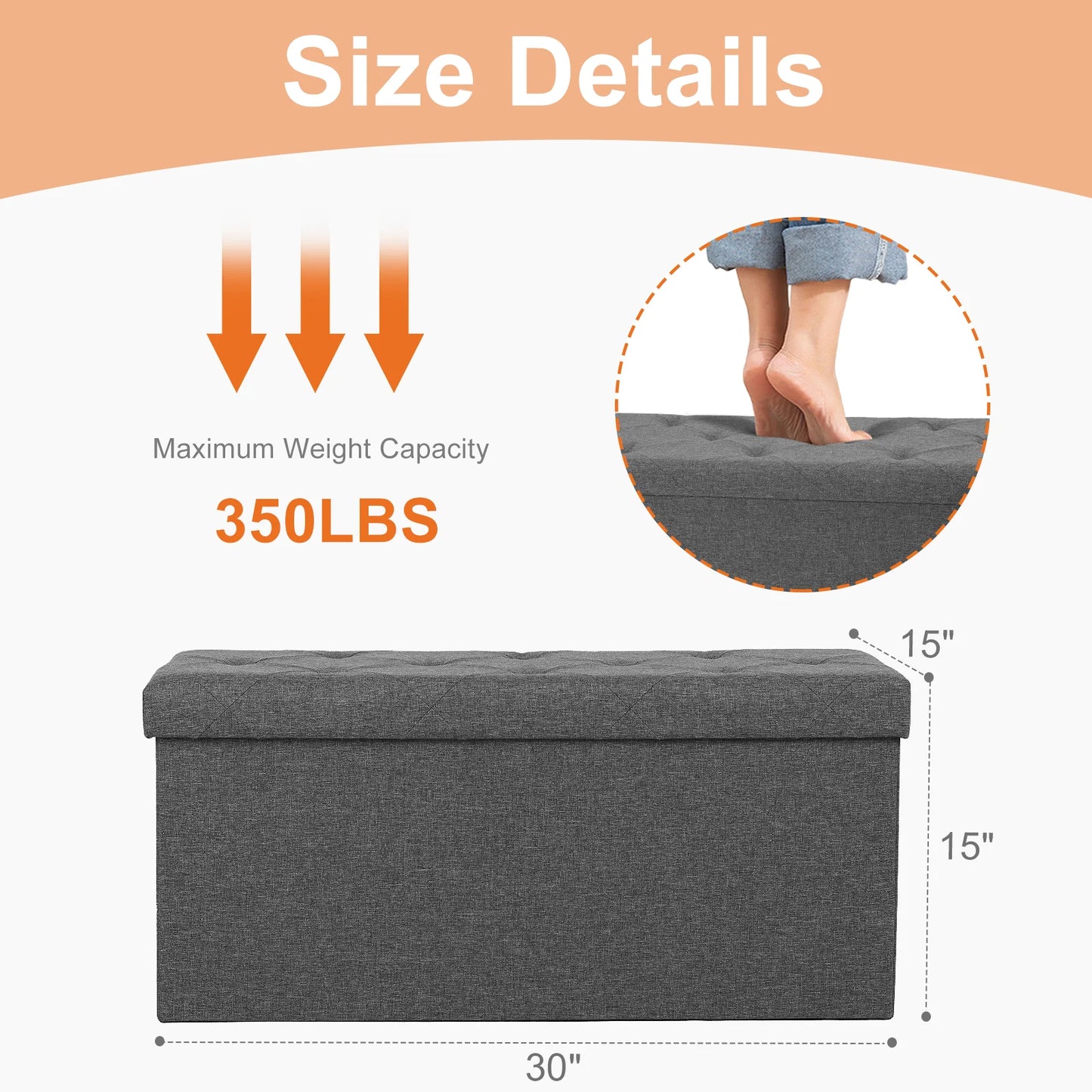 Living Room Hidden Storage Footstool