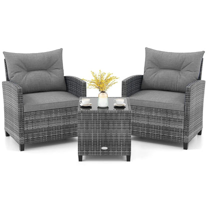 3 Piece Patio Furniture Set with Washable Cushions