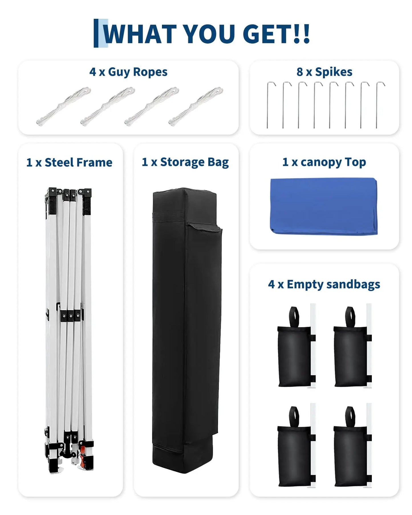 10x10 FT Pop Up Canopy Tent, Waterproof With Carry Bag
