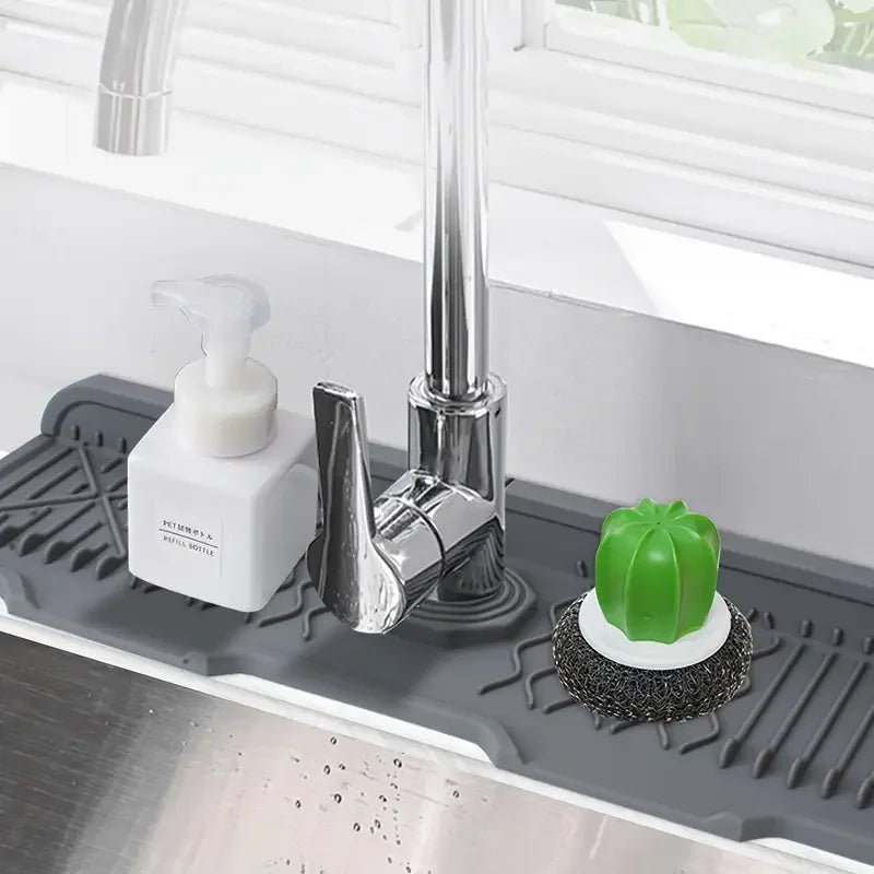 Silicone Kitchen Faucet Drip Tray, for Soap & Sponge