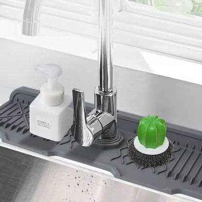 Silicone Kitchen Faucet Drip Tray, for Soap & Sponge