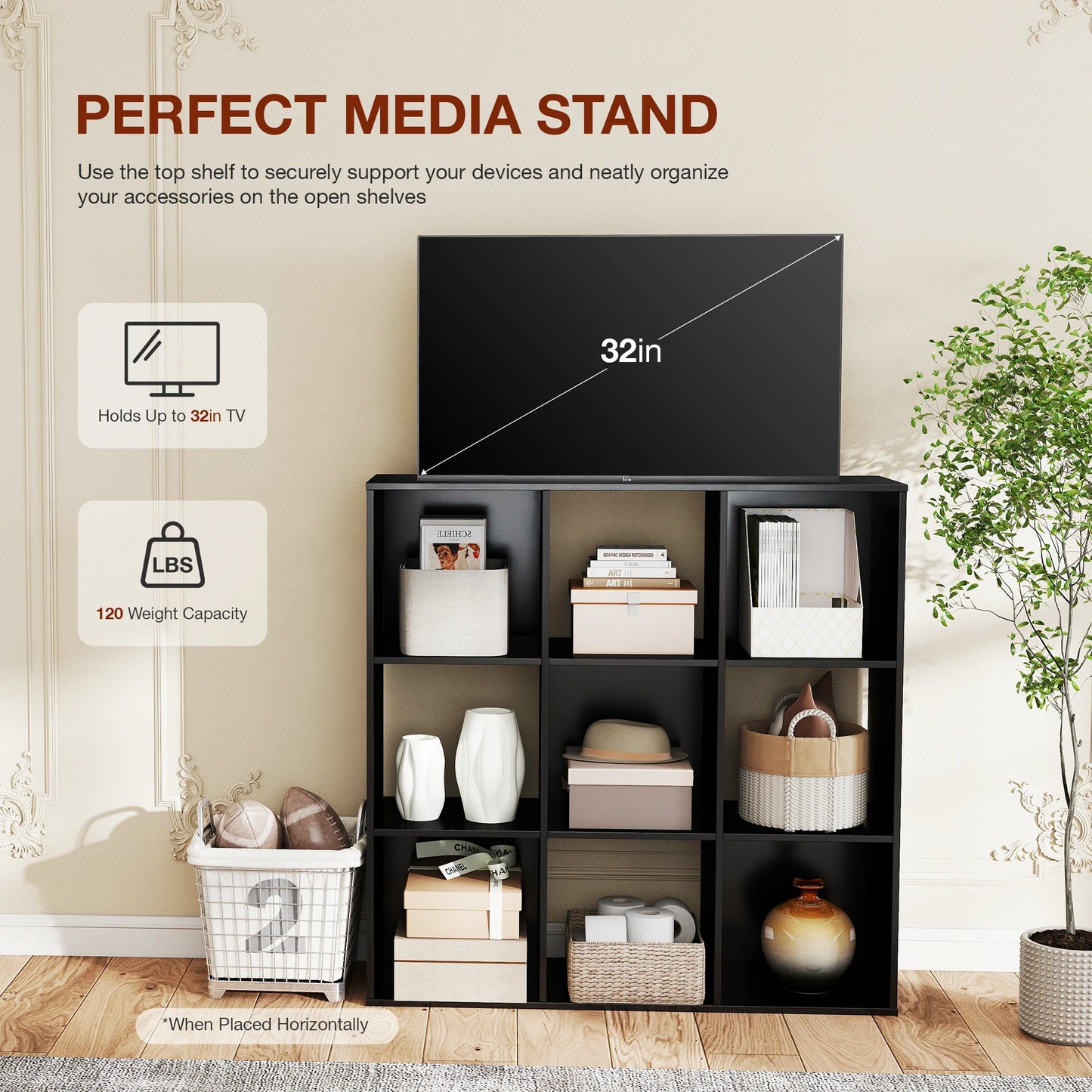8 or 9 Cube Wooden Storage Organizer