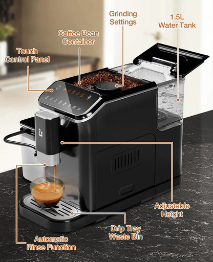 Fully Automatic Espresso Machine w/Grinder