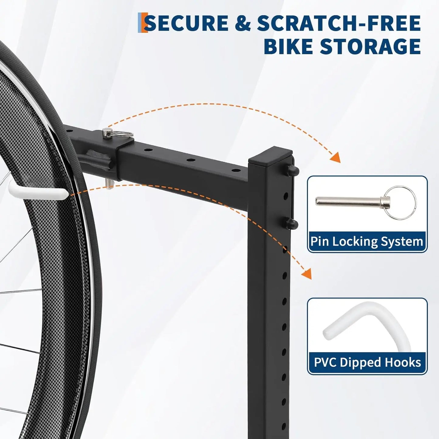 Freestanding 5 Bike Storage Rack. w/Adjustable Height
